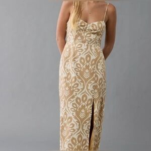 American Eagle Outfitters Beige and White Textured Dress